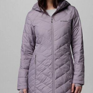 Columbia Women’s Heavenly Long Hooded Jacket Omni-Heat - Shale Purple